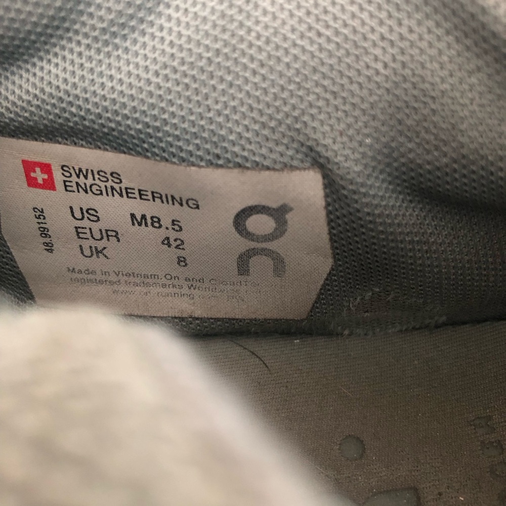 On The Roger White and Gray Sneakers - Picture 7 of 8